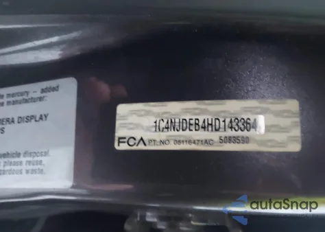 2017 Jeep Compass Latitude 4X4 из США, поврежденный, VIN 1C4NJDEB4HD143364